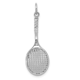 Diamond2Deal 14k White Gold Tennis Racquet Charm Pendant