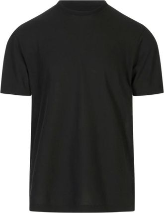 Zanone Tops, Heren, Zwart, L, Katoen, Slim Fit Ice Cotton T-shirt
