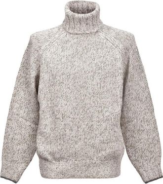 Brunello Cucinelli Gray Cashmere Knit Turtleneck Sweater, Brand Size 48 (US Size 38)