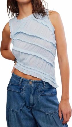 Free People Pink Sands Smocked Top In Dew Shine