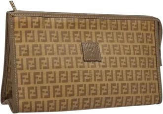 Fendi Pre-owned Clutches, female, Beige, Size: ONE SIZE Pre-owned Canvas Clutch