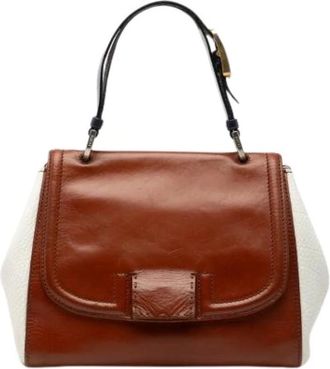 Fendi Pre-owned Handbags, female, Brown, Size: ONE SIZE Pre-owned Vintage Leather Handbag