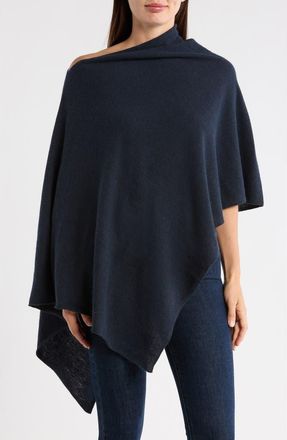 Portolano Lightweight Cowl Neck Poncho in Navy at Nordstrom Rack