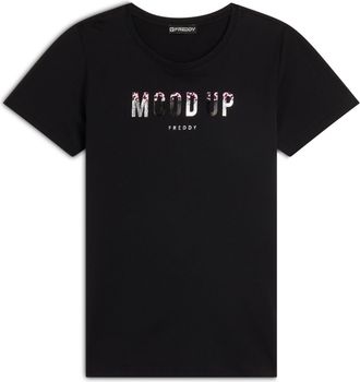 Freddy T-shirt donna comfort fit con grafica composta da strass