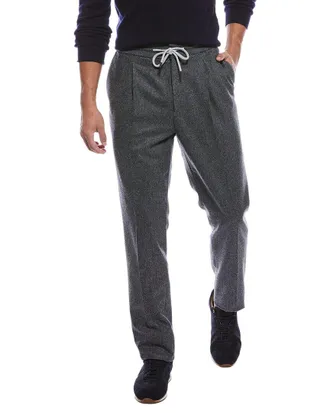 Brunello Cucinelli Pleated Leisure Fit Wool Pant