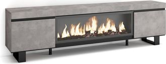 Skraut Home Skraut Home - Mueble Tv, Televisi&oacute;n, Muebles De Sal&oacute;n, Almacenaje, 210, Para Tv Hasta 80, Chimenea El&eacute;ctrica Xxl, Dise&ntilde;o Industrial, Estilo Moderno, G