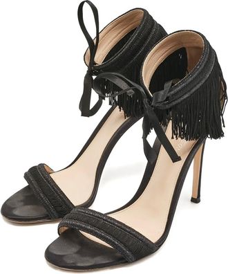 Gianvito Rossi Sandali con frange - Nero