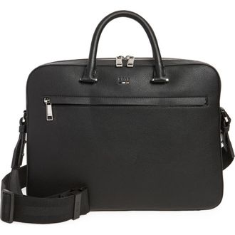 BOSS Ray Faux Leather Document Case in Blk at Nordstrom
