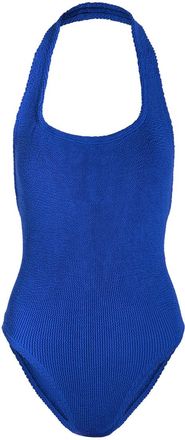 Hunza G Sandy Halterneck Crinkle Swimsuit - Blue - One Size