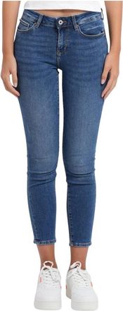 Fracomina Slim Fit Jeans met Push-up Effect - Dames - Cropped Jeans - Blauw - W29 - Katoen - Jeans