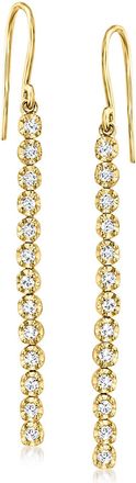 Ross-Simons Diamond Linear Drop Earrings in 14kt Yellow Gold