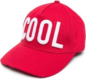 Dsquared2 Cool Logo Baseball Cap - Heren - Petten - Rood - ONE Size - Katoen - Accessoires