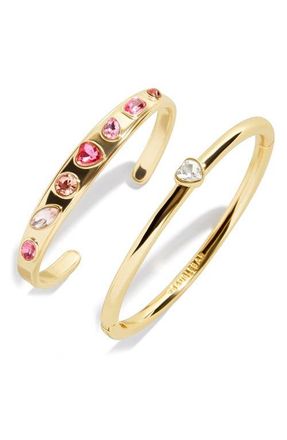 BaubleBar Julia Set of 2 Cuff Bracelets in Pink at Nordstrom