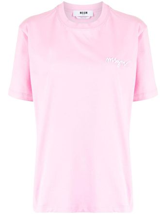 Msgm T-shirt met ronde hals - Roze