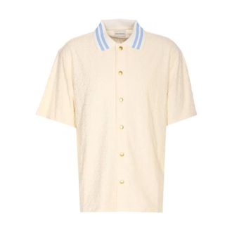 Dr&ocirc;le de Monsieur Short Sleeve Shirts, male, White, Size: L Chemise Monogramme