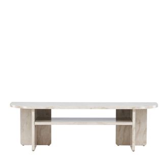 Venture Design Mueble de TV efecto m&aacute;rmol L140cm - Beige