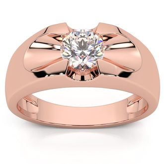 Pompeii3 Mens 3/4Ct Solitaire Diamond Wedding Anniversary Ring 14k Gold Band Lab Grown