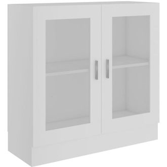 vidaXL Vitrine Cabinet White 82.5x30.5x80 cm Engineered Wood Vidaxl