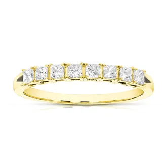Vir Jewels 1/2 cttw Princess Lab Grown Diamond Wedding Band in 14K Yellow Gold For Women