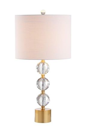 Jonathan Y Designs Ashley 25.25 Crystal LED Table Lamp, Clear/Brass in Clear/brass Gold at Nordstrom