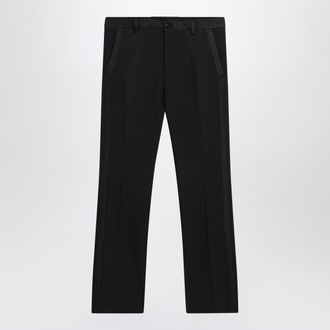 Dolce & Gabbana Pantaloni slim cropped in misto cotone neri