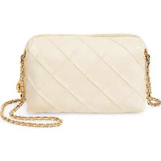 Tory Burch Fleming Soft Leather Crossbody Bag in Light Cream at Nordstrom