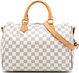 Louis Vuitton Borsa a tracolla Speedy Bandouliere 30 in tela Damier Azur 2017 - Bianco