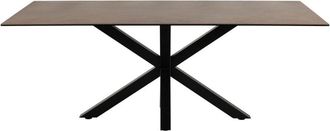 DRAWER Mesa de comedor para 8 personas de cerámica y metal - Castaño