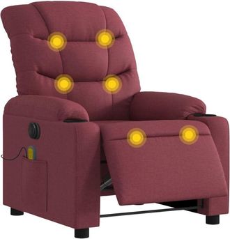 vidaXL Vidaxl - Sill&oacute;n De Masaje Reclinable El&eacute;ctrico Tela Rojo Tinto