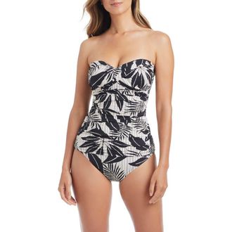 Bleu Rod Beattie Twist Bandeau Tankini Top in Black at Nordstrom, Size 12