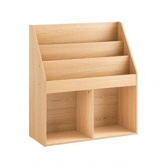 SoBuy Sobuy Biblioteca Infantil Estante Para Libros Para Ni&ntilde;os Estante De Almacenamiento Para Dormitorio Infantil Reposavasos Con 3 Estantes Y 2 Compartimen