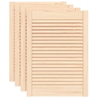 vidaXL Vidaxl - Puertas De Armario De Lamas 4 Uds Madera De Pino 69x49,4 Cm