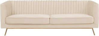 Rendez-Vous D&eacute;co Rendez-vous D&eacute;co - Sof&aacute; De 3 Plazas En Terciopelo Beige - Gatsby