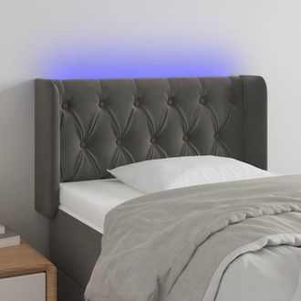 vidaXL Cabecero Con Led De Terciopelo Gris Oscuro 83x16x78/88 Cm Vidaxl