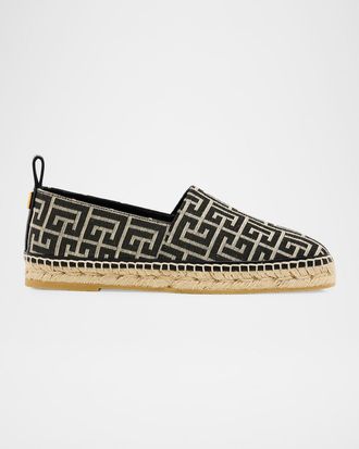 Balmain Men & apos;s Monogram Jacquard Espadrilles