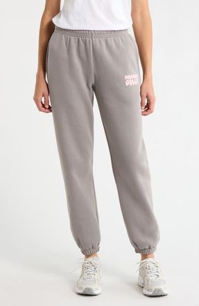 Princess Polly Puffy Logo Sweatpants in Charcoal at Nordstrom, Size 10