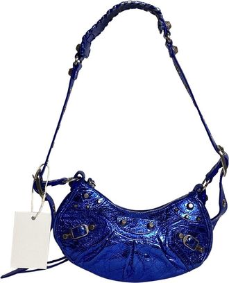 Balenciaga Blue Lambskin Leather Xs Le Cagole Shoulder Bag, Never Carried (Authentic Pre-Loved)
