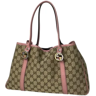 Gucci Gg Canvas Beige Pink Gg Canvas Tote Bag (Pre-Owned)