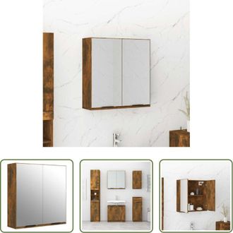 vidaXL vidaXL Armadietto in legno - Armadietto a Specchio da Bagno Rovere Fumo 64x20x67 cm