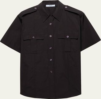 Prada Short-Sleeve Cotton Utility Shirt