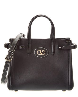 Valentino Vlogo Small Leather Tote