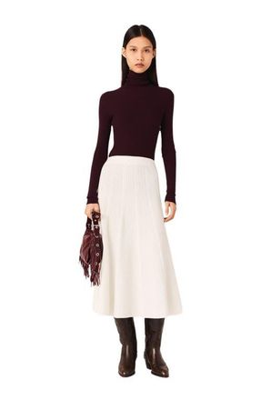 Maje Long knit skirt in Ecru at Nordstrom, Size 42 Eu