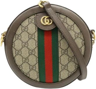 Gucci Pre-owned Ophidia GG Supreme Schoudertas - Dames - Vintage Schoudertas - Beige - ONE Size - Leer - Vintage