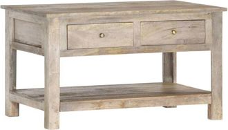 vidaXL Mesa De Centro De Madera Maciza De Mango 82x52x47 Cm Vidaxl