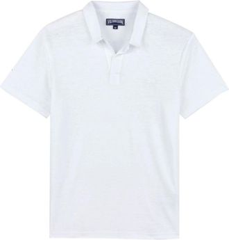 Vilebrequin Heren Linnen Jersey Polo Shirt - Heren - Polos - Wit - S - Linnen - Tops