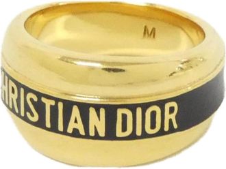 Dior Gold Black Band Ring (Pre-Owned)