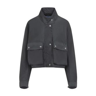 Prada Jassen, Dames, Grijs, S, Nylon, Re-Nylon Blouson