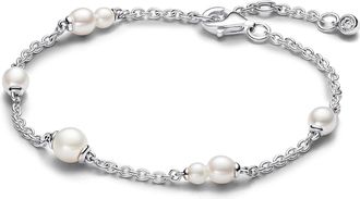 Pandora Treated Freshwater Cultured Pearl Station Chain Bracelet