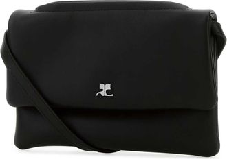 Courr&egrave;ges Womens Black Leather Shoulder Bag Borse A Tracolla