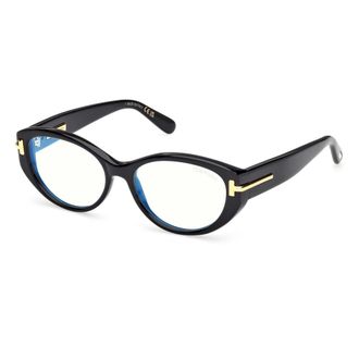 Tom Ford Glasses, female, Black, Size: 53 MM Icon Blue Block Oval Opticals